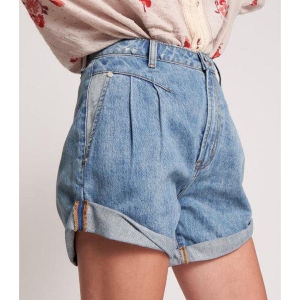 One Teaspoon Street Walker Shorts 80s Fit High Waist Denim Shorts 28